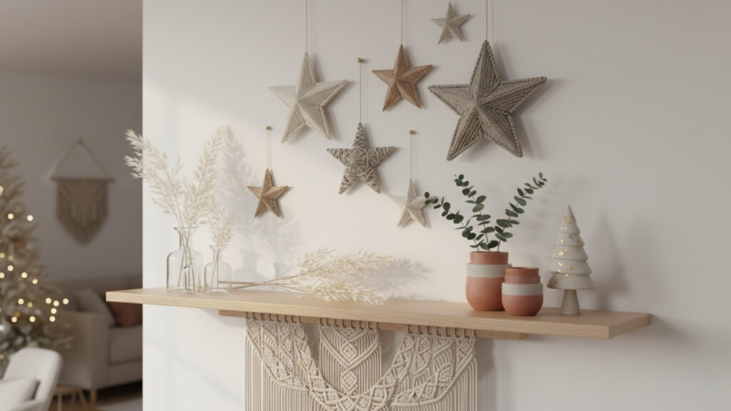 Wall and Shelf Boho Christmas Styling Ideas