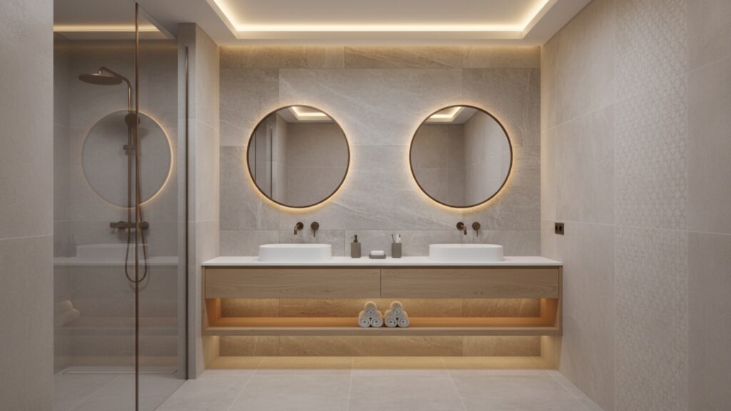 Wall Design and Textures for a Refined Bathroom Look