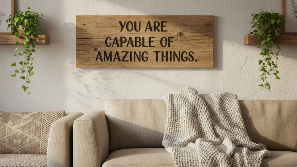 Wooden Affirmation Signs for Rustic Charm