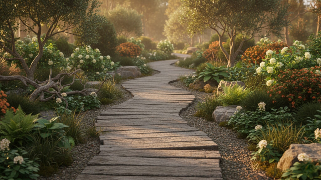 Wooden Walkway Design Ideas for Rustic Garden Settings
