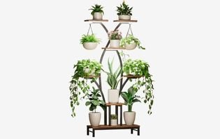 7 Tiered Metal Corner Shelf for Multiple Plants