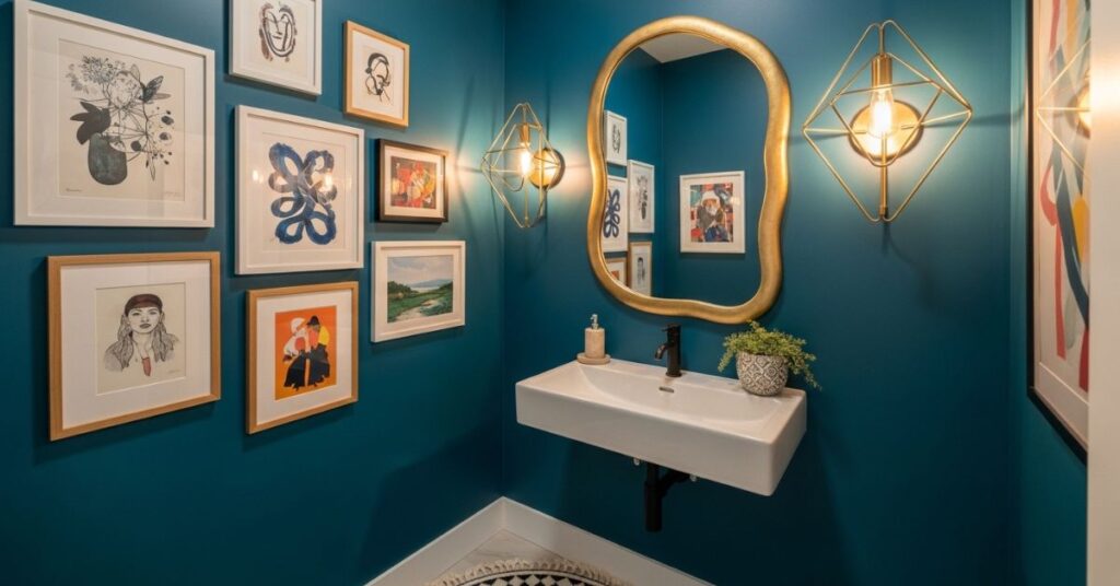 Artistic and Gallery-Style Powder Rooms