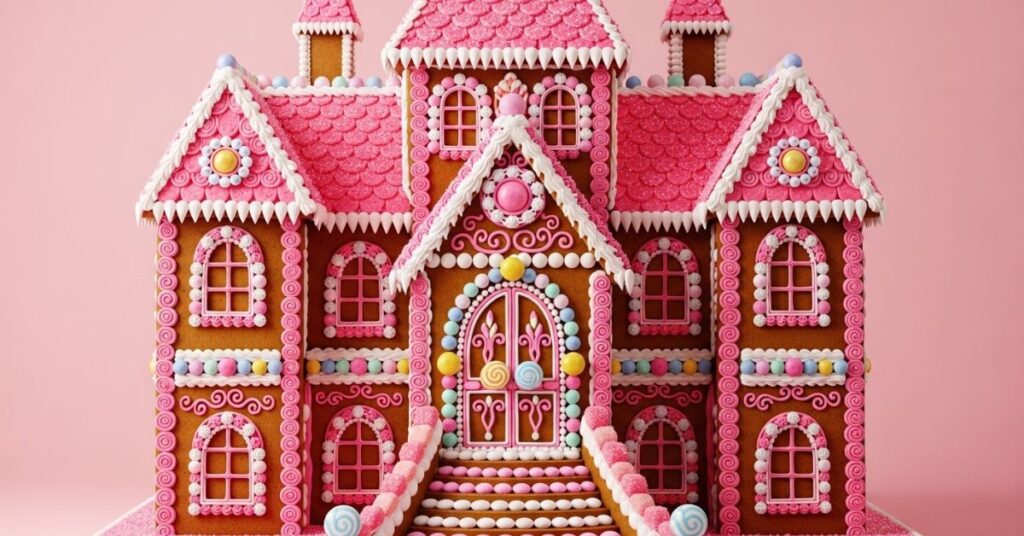 Barbie-Inspired Pink Gingerbread Mansion