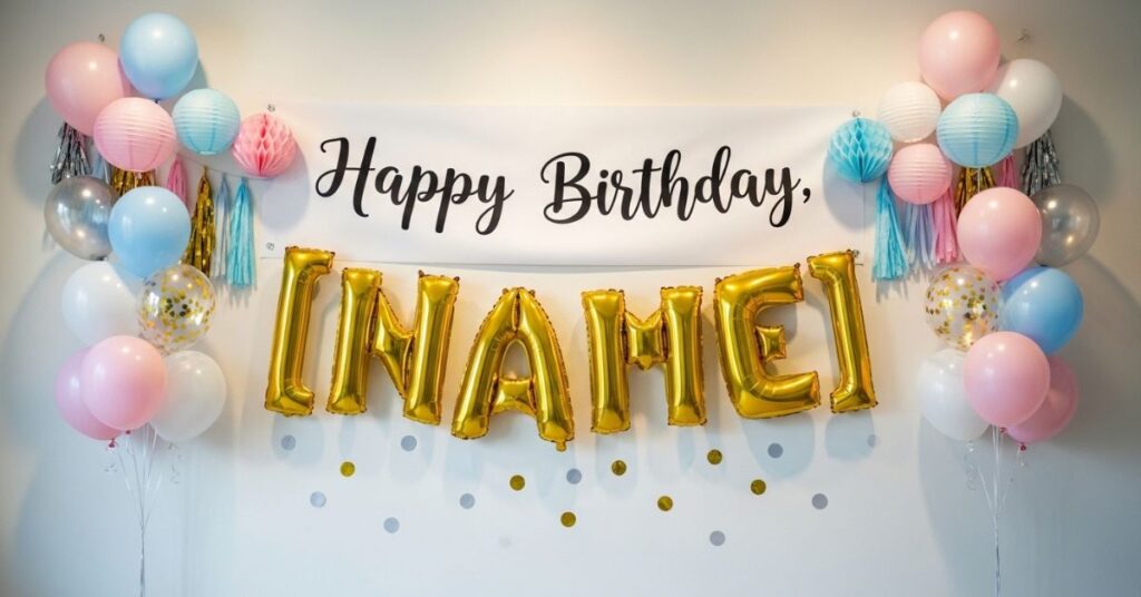 Birthday Banner & Personalised Name Wall