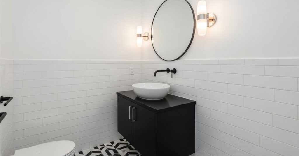 Black and White Powder Room Trend