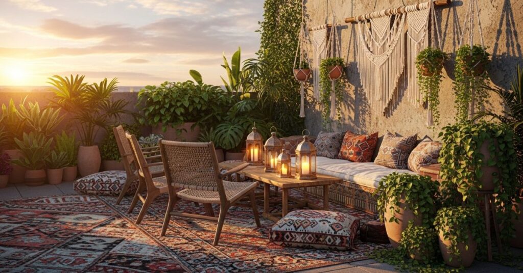 Boho Style Rooftop Garden