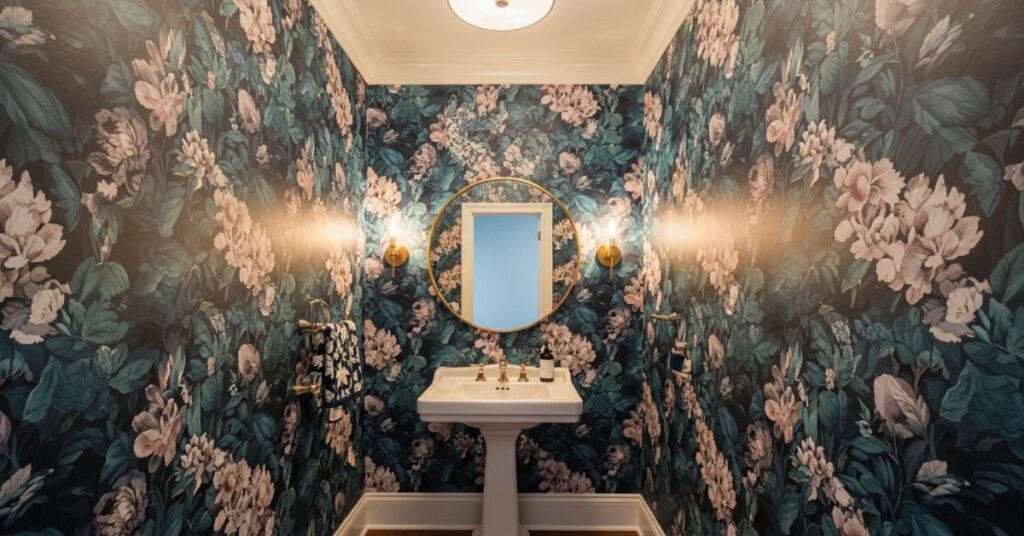 Bold Wallpaper Powder Room Trend