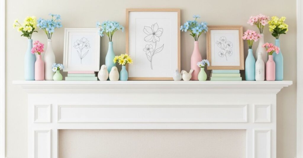 Budget-Friendly Dollar Store Spring Mantel Hack