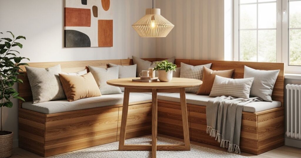 Built-In Bench Seating for a Snug Feel