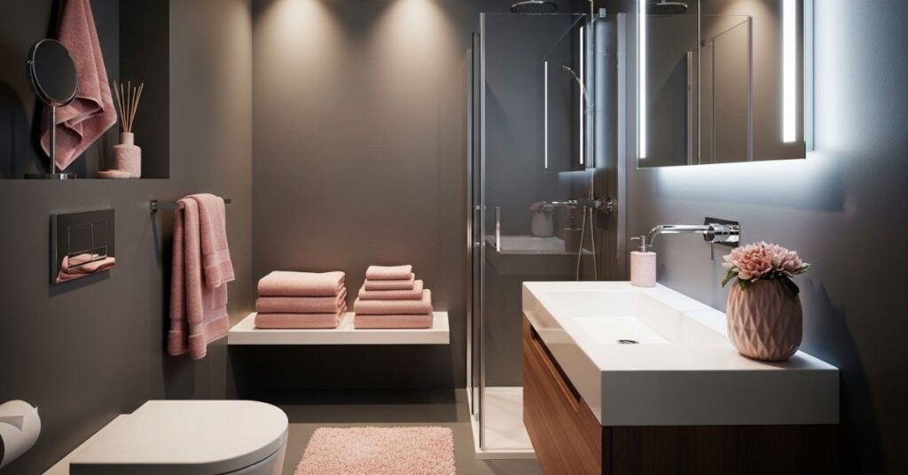 Charcoal Gray and Blush Pink Balance