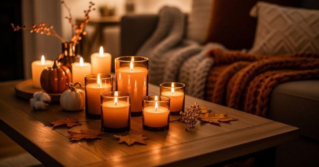 Cozy Candle Cluster with Amber Glass