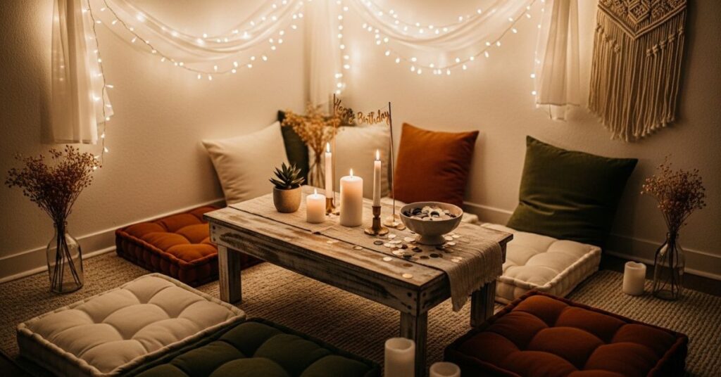 Cozy Floor Seating Party Setup