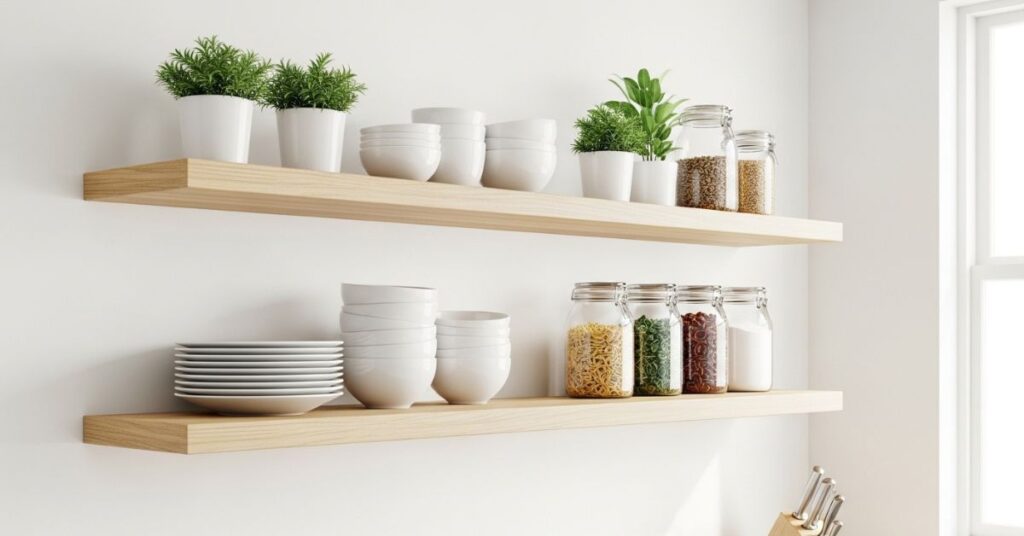 DIY Floating Wood Shelves