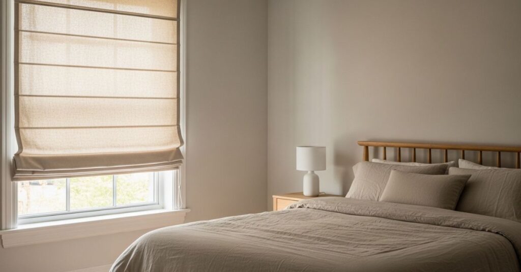 DIY Roman Shades Using Drop Cloth Fabric