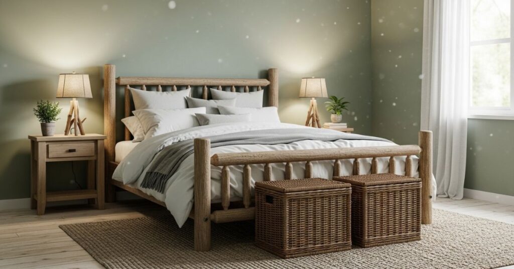 Farmhouse Sage Green Bedroom Aesthetic