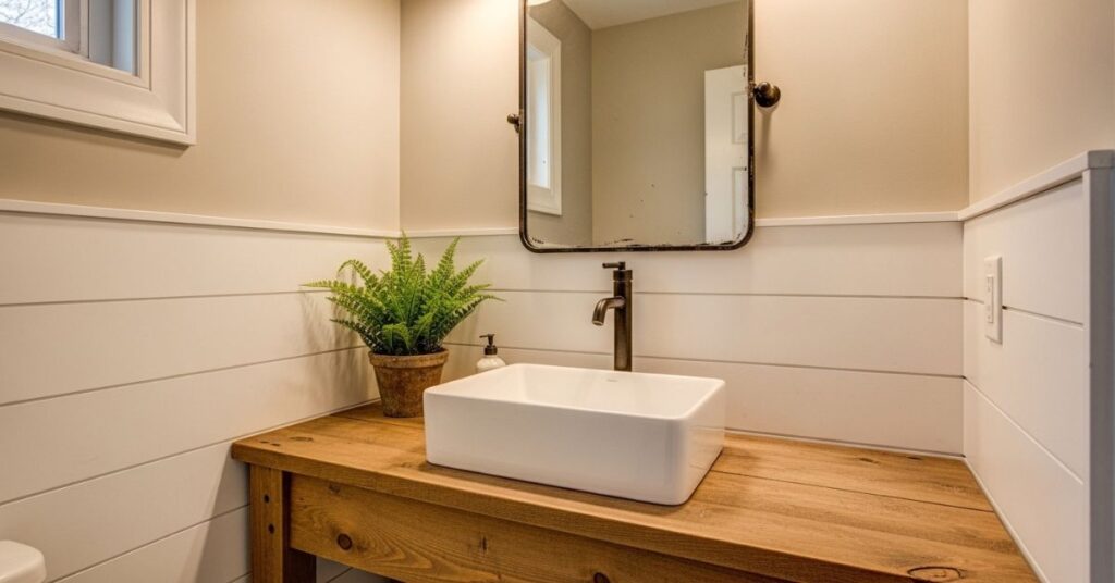 Farmhouse Style Powder Room Charm