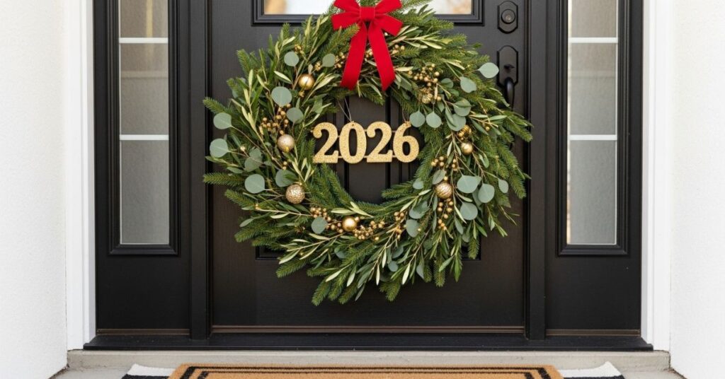 Festive Door Wreath with Numbers of the New Year