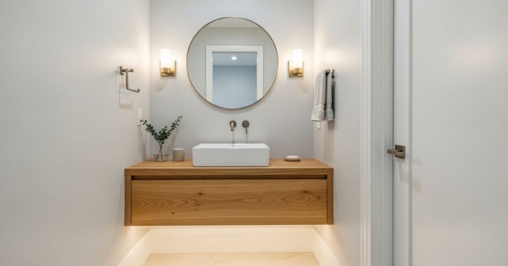 Floating Vanity Powder Room Trend