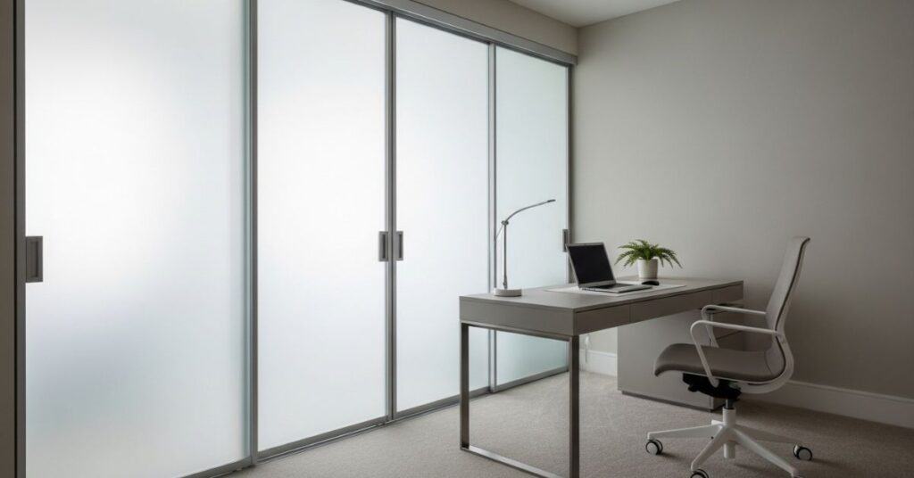 Frosted Glass Sliding Doors for Privacy