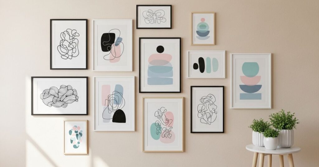 Gallery Wall with Printable Art