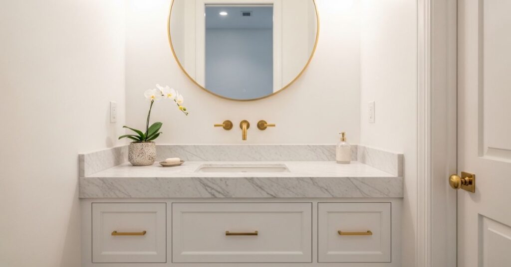 Gold Accents for a Luxurious Powder Room