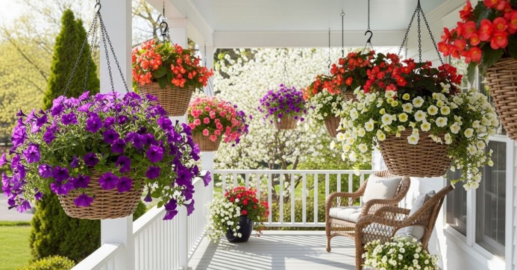 Hanging Flower Baskets for Vertical Appeal