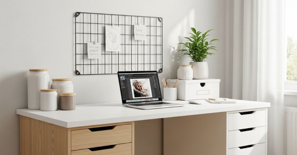 IKEA Desk Hack for a Stylish Bedroom Workspace