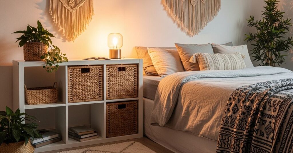 IKEA Kallax Shelf Turned Stylish Bedside Storage