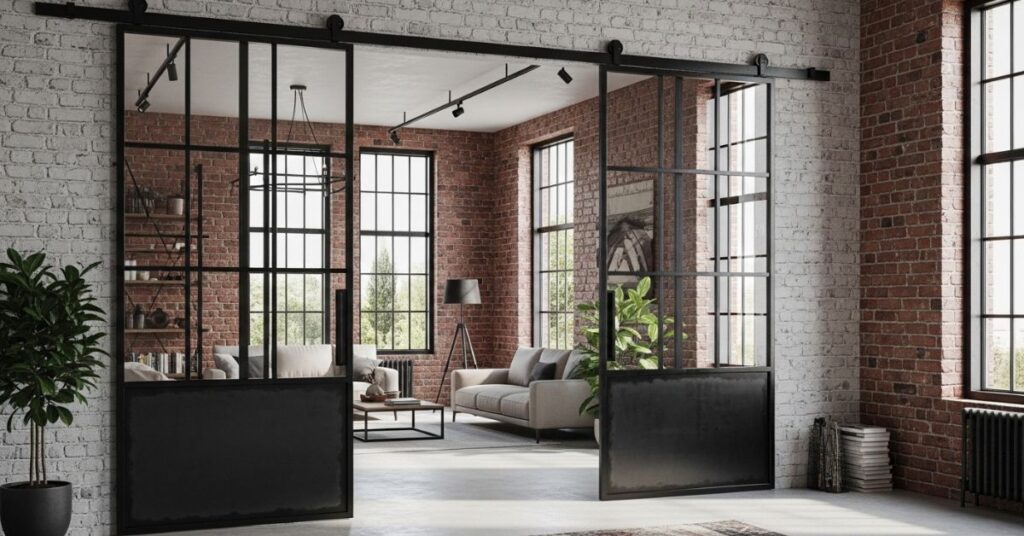 Industrial Style Metal Sliding Doors