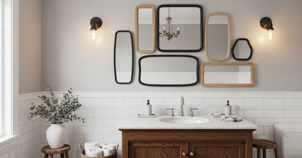 Layered Mirror Wall for Depth