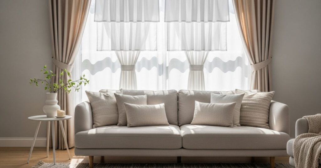 Layered Sheer and Solid Curtain Combo