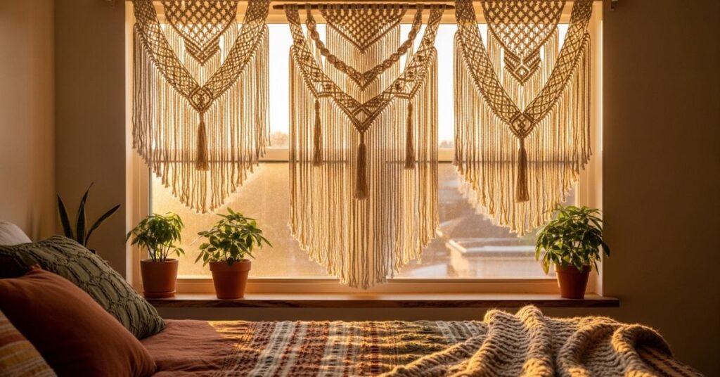 Macramé Curtain Panels for Boho Vibes