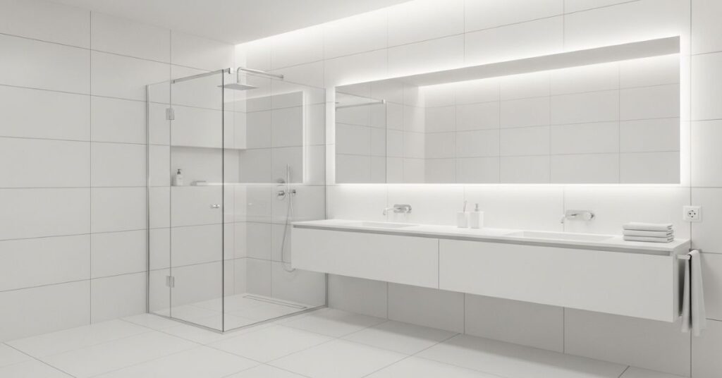 Minimalist All-White Bathroom Design