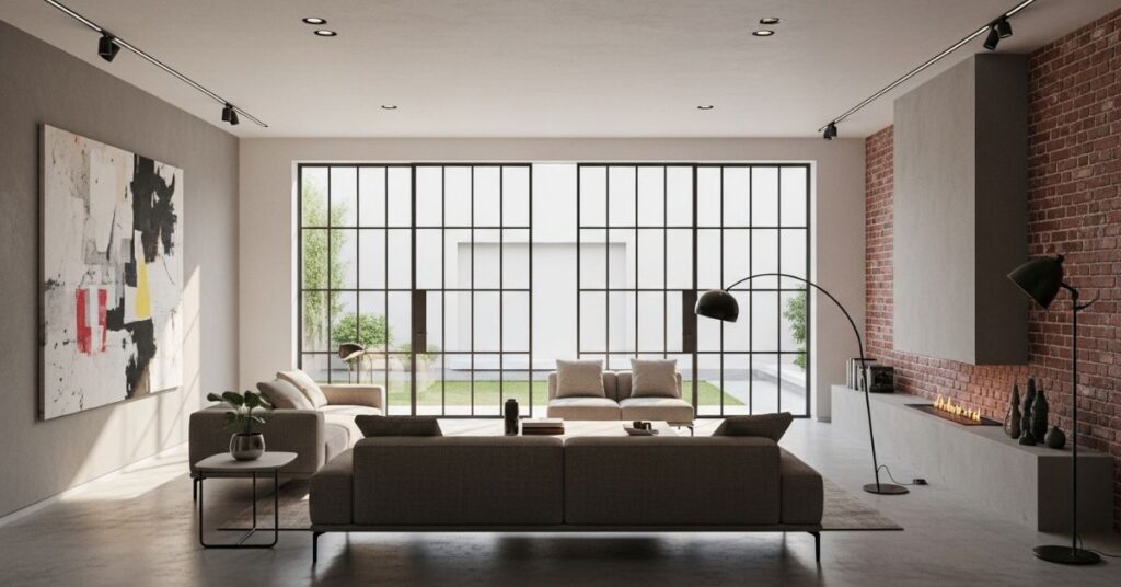 Modern Black Frame Sliding Doors