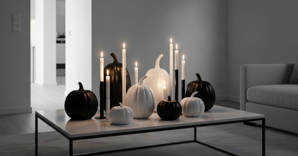 Modern Black and White Fall Decor Theme