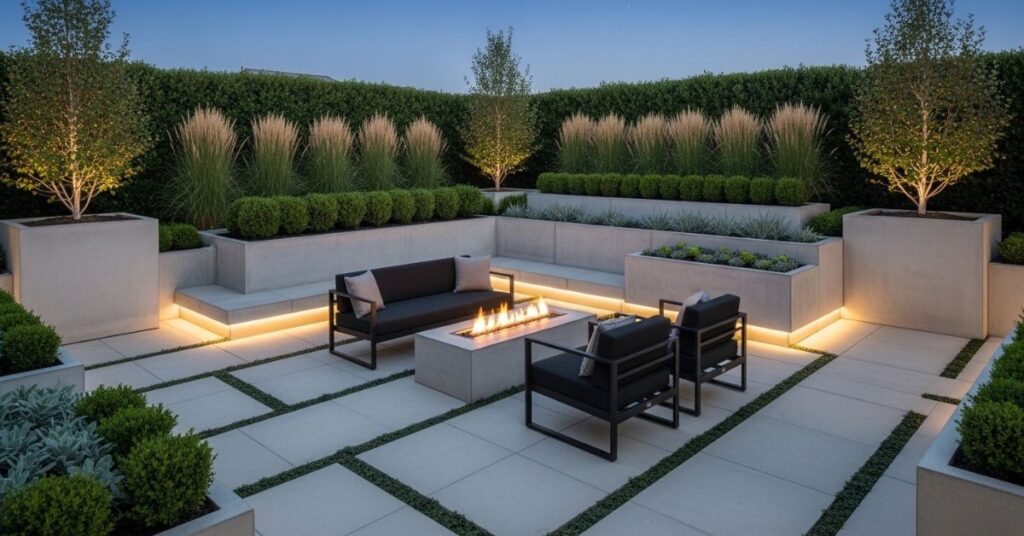Modern Courtyard Garden Ideas with Clean Lines