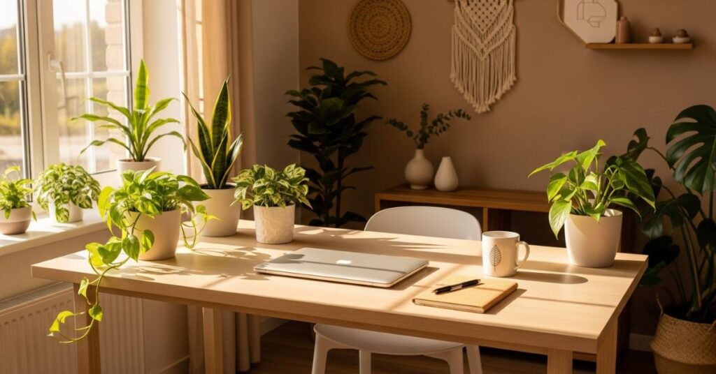 Nature Inspired Desk Setup Ideas with Plants