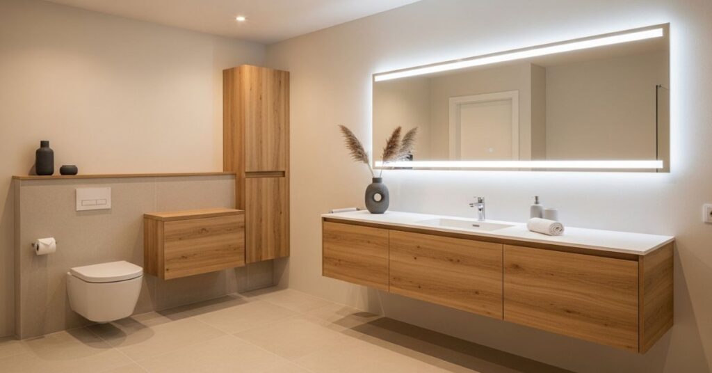 Neutral Bathroom with Floating Vanity