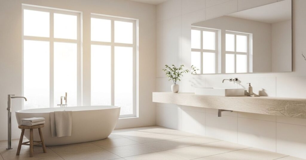Neutral Bathroom with Natural Light Focus