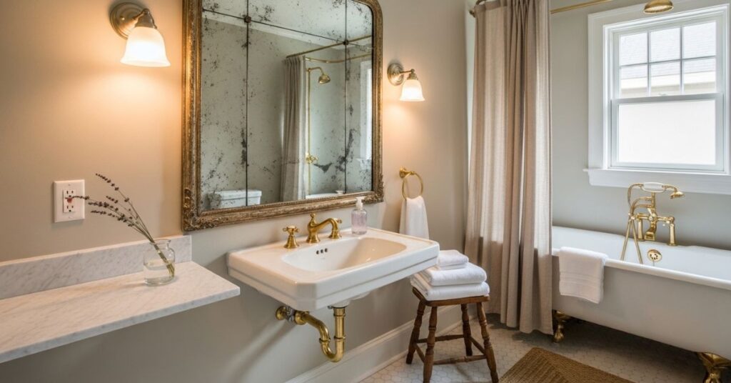 Neutral Bathroom with Vintage Touches