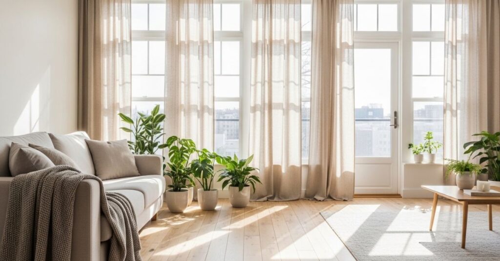 No-Sew Linen Curtains for a Soft, Airy Look