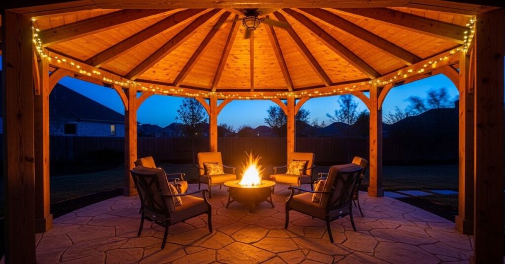 Pavilion with Fire Pit Center