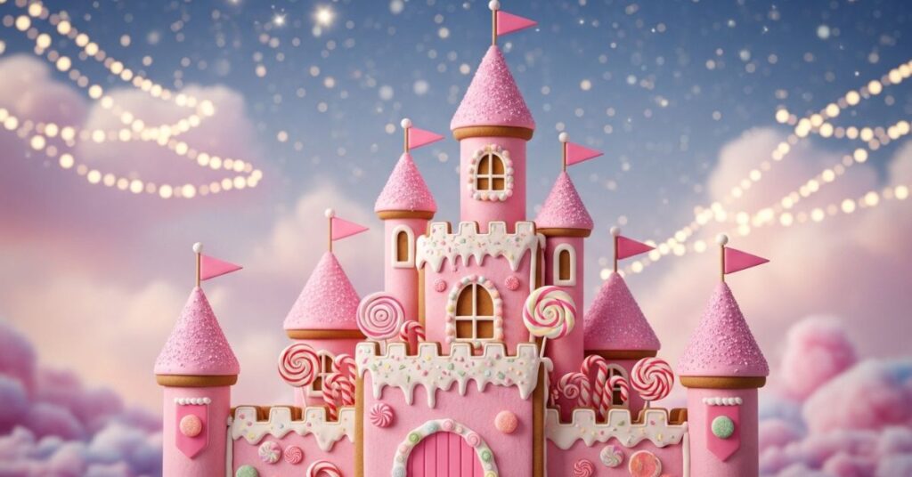 Pink Princess Castle Gingerbread House