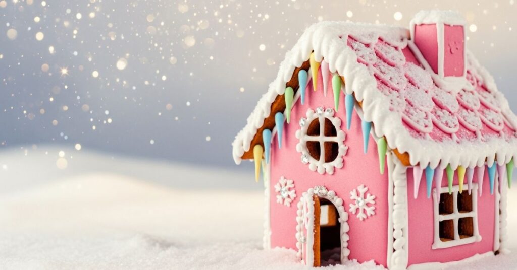 Pink Winter Wonderland Gingerbread House