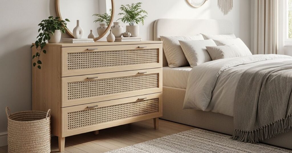 Rattan Style IKEA Tarva Dresser Makeover