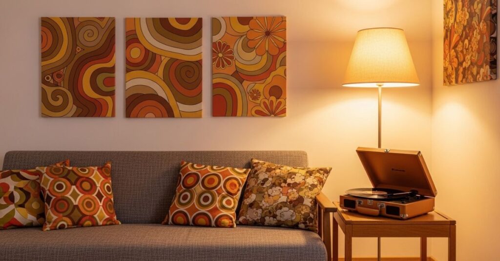Retro-Inspired Funky Wall Art with 70s Vibes