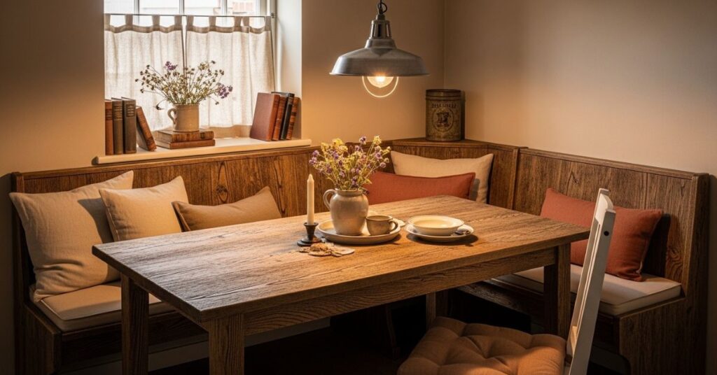 Rustic Farmhouse Corner Dining Nook