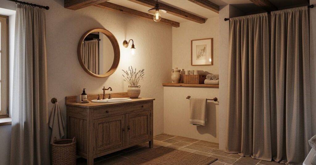 Rustic Neutral Farmhouse Bathroom