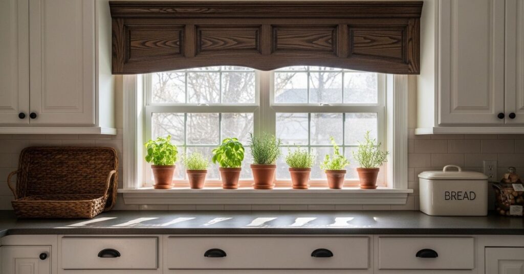 Rustic Wooden Valance with Farmhouse Charm