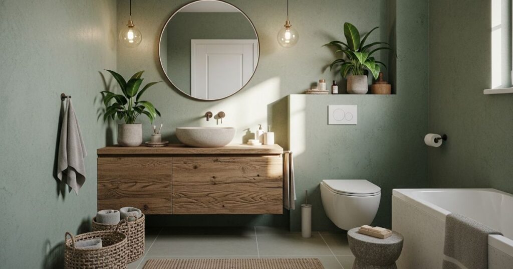 Sage Green and Natural Wood Harmony